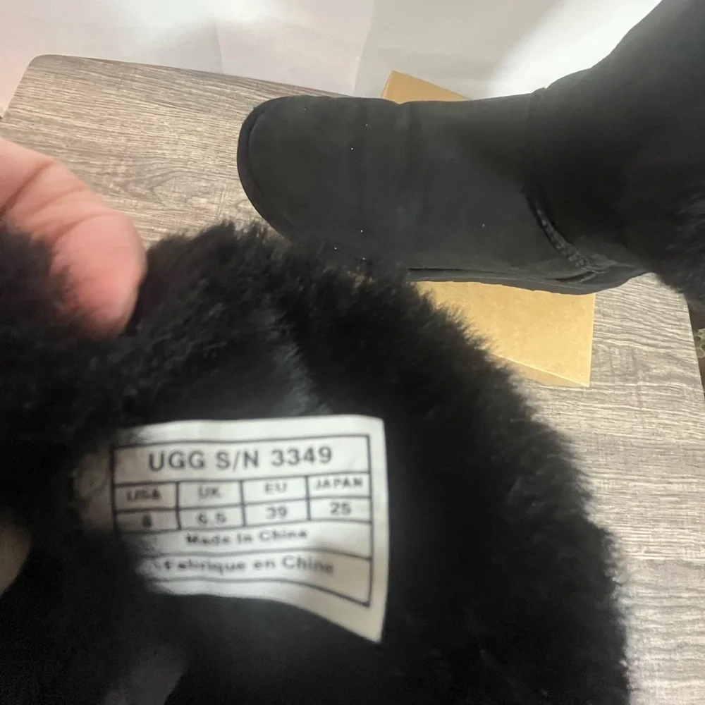 UGG Bailey Button Bling Crystal Black Boots